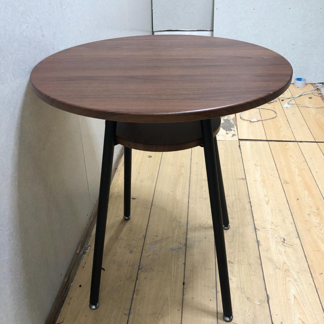 送料無料 丸サイドテーブル 木製天板 ブラック脚 北欧風 モダン 250918