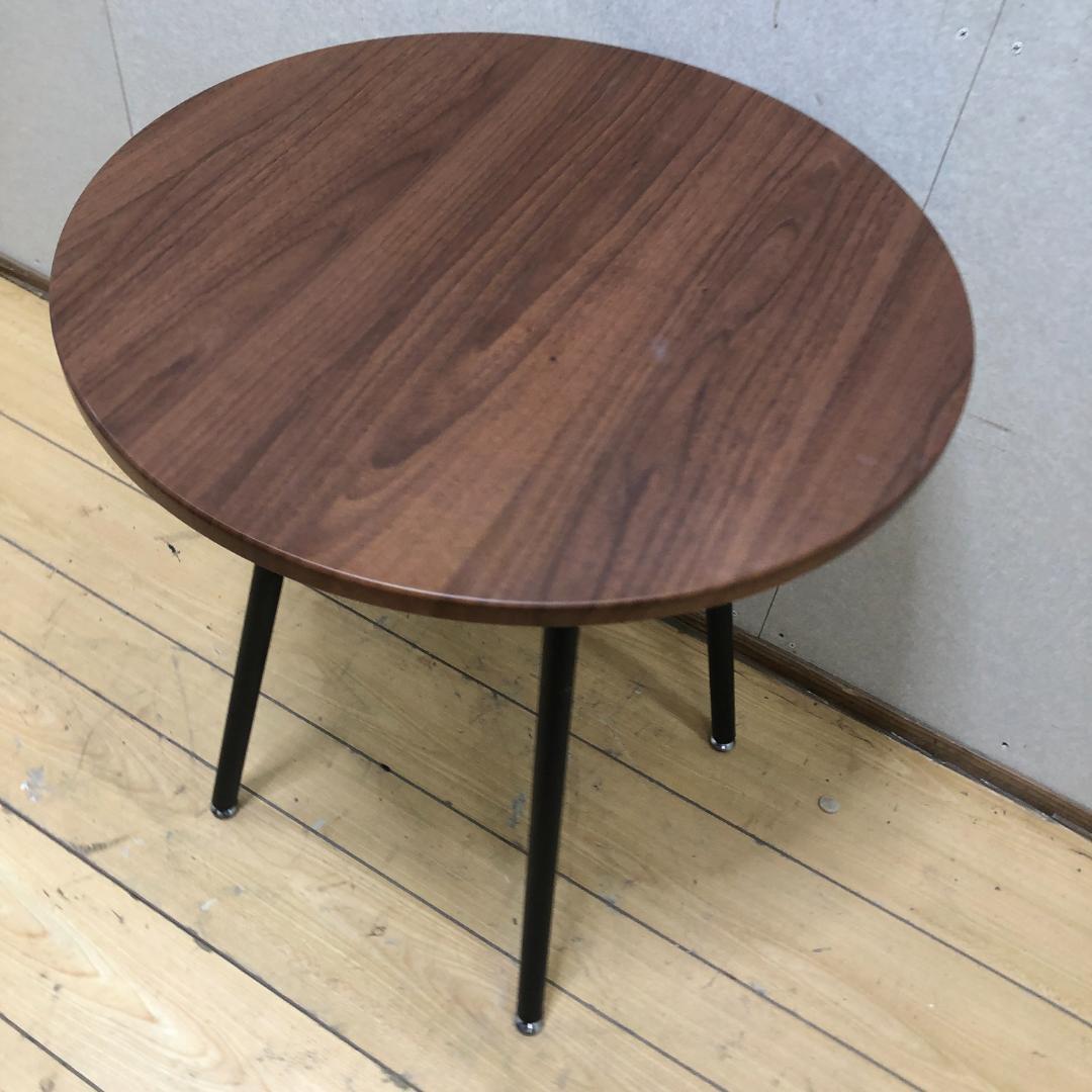 送料無料 丸サイドテーブル 木製天板 ブラック脚 北欧風 モダン 250918