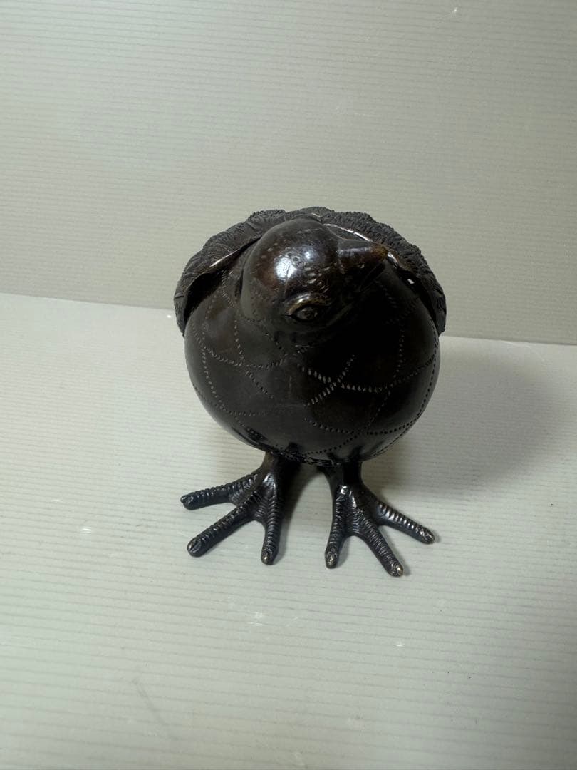 2138 中国古玩・古銅・乾隆年製銘・鶉・香炉・置物 時代物 - メルカリ