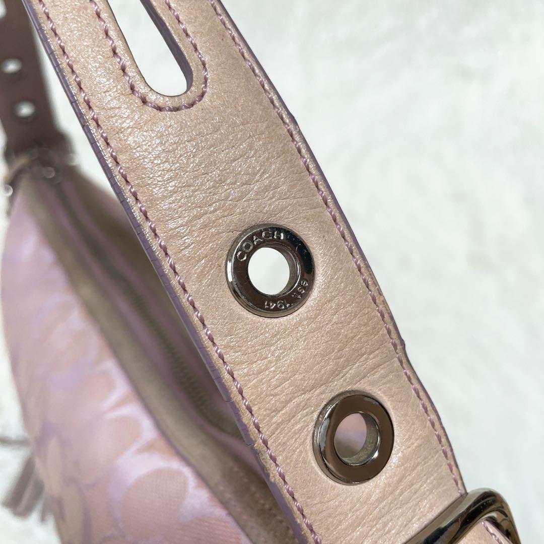 バッグ COACH shoulder bag tassel Signature pink