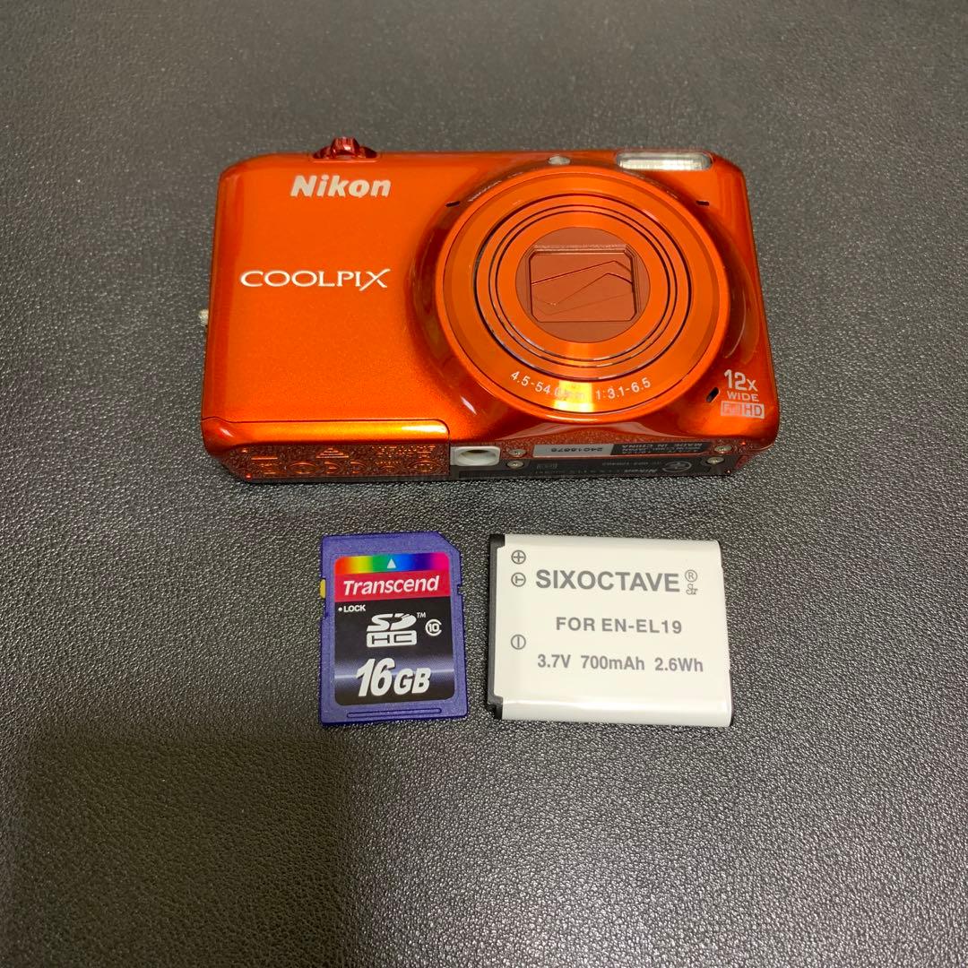 極美品】Nikon COOLPIX S6500 オレンジ動作確認済