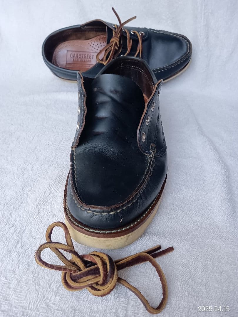 アメリカ製オークストリートブーツメーカーズ本革ネイビー8.5D26.5cm 中古