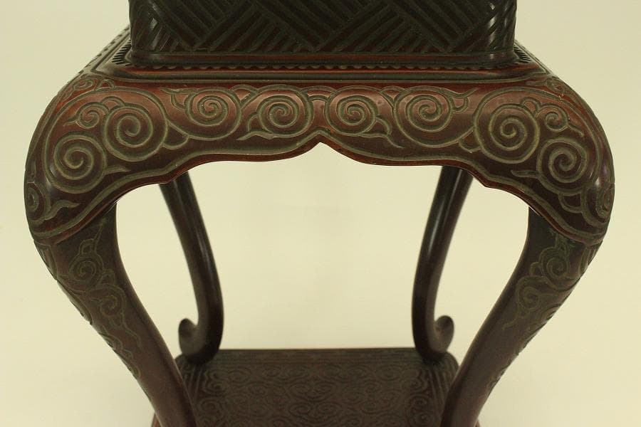 具利 彫刻 高炉台 高卓 時代物(A983)