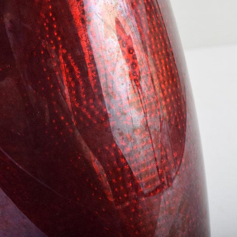 七宝焼 赤透釉 花文 花瓶 V 9018 美術品・アンティーク・コレクション