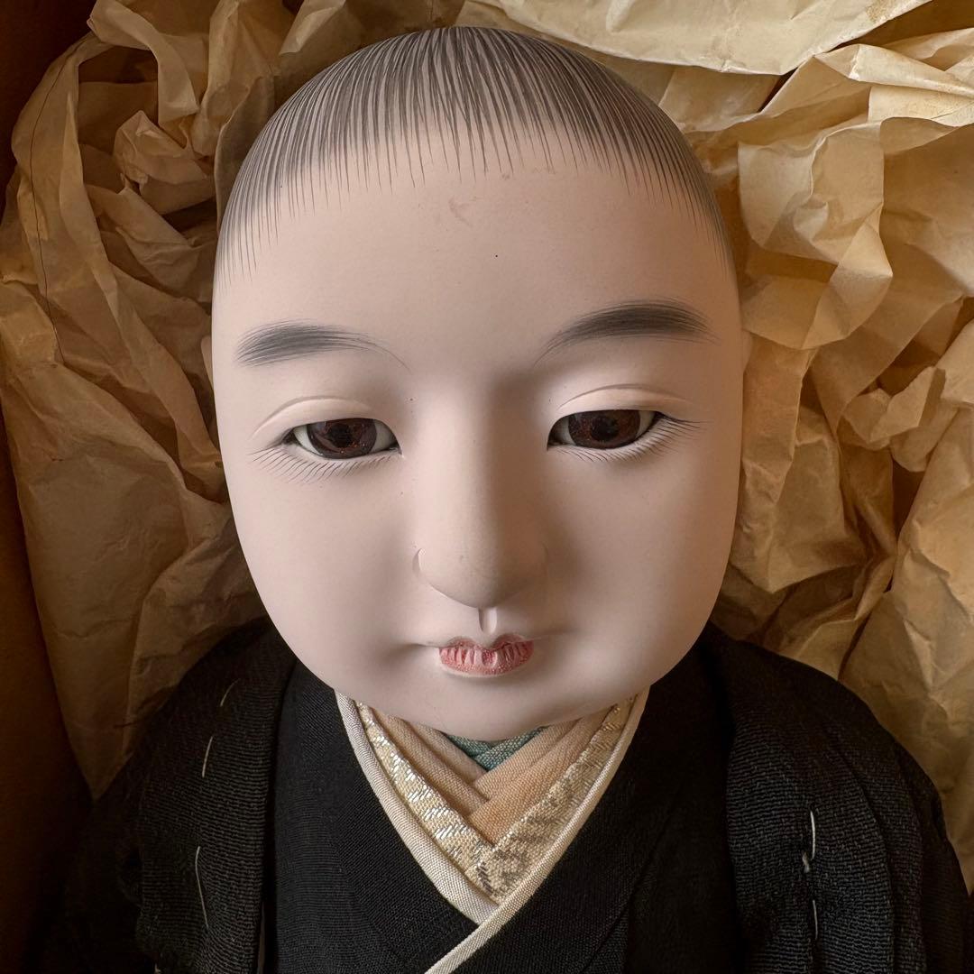 極美品 古い市松人形 45cm 箱入り 元箱 男の子 ドール 人形 男の子