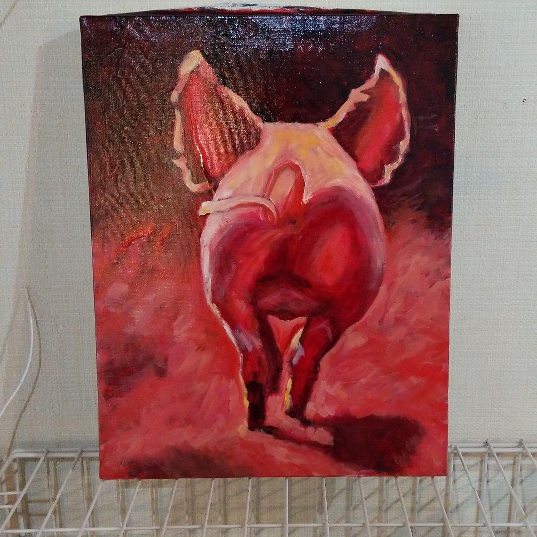 油絵　みーちゃん　夕方帰る子豚 油絵 みーちゃん 夕方帰る子豚 油絵 みーちゃん 夕方帰る子豚