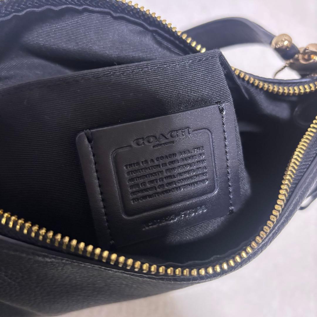 【美品】コーチ ワンショルダーバッグ レザー ブラック ゴールド金具 2way
