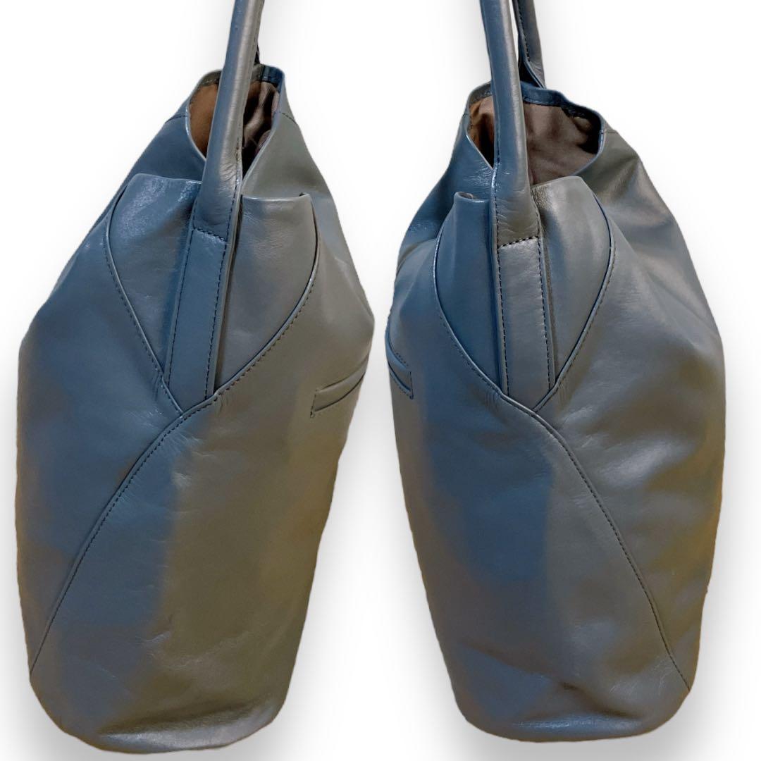 イアパピヨネ 未使用級 アニマルモチーフ バケツ ワンショルダーバッグ ブルー