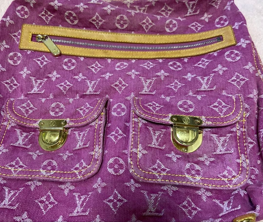 Louis Vuitton モノグラム デニム バギーGM ピンク