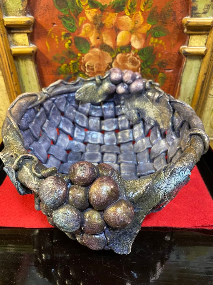 クレイクラフト葡萄の入れ物ハンドメイド