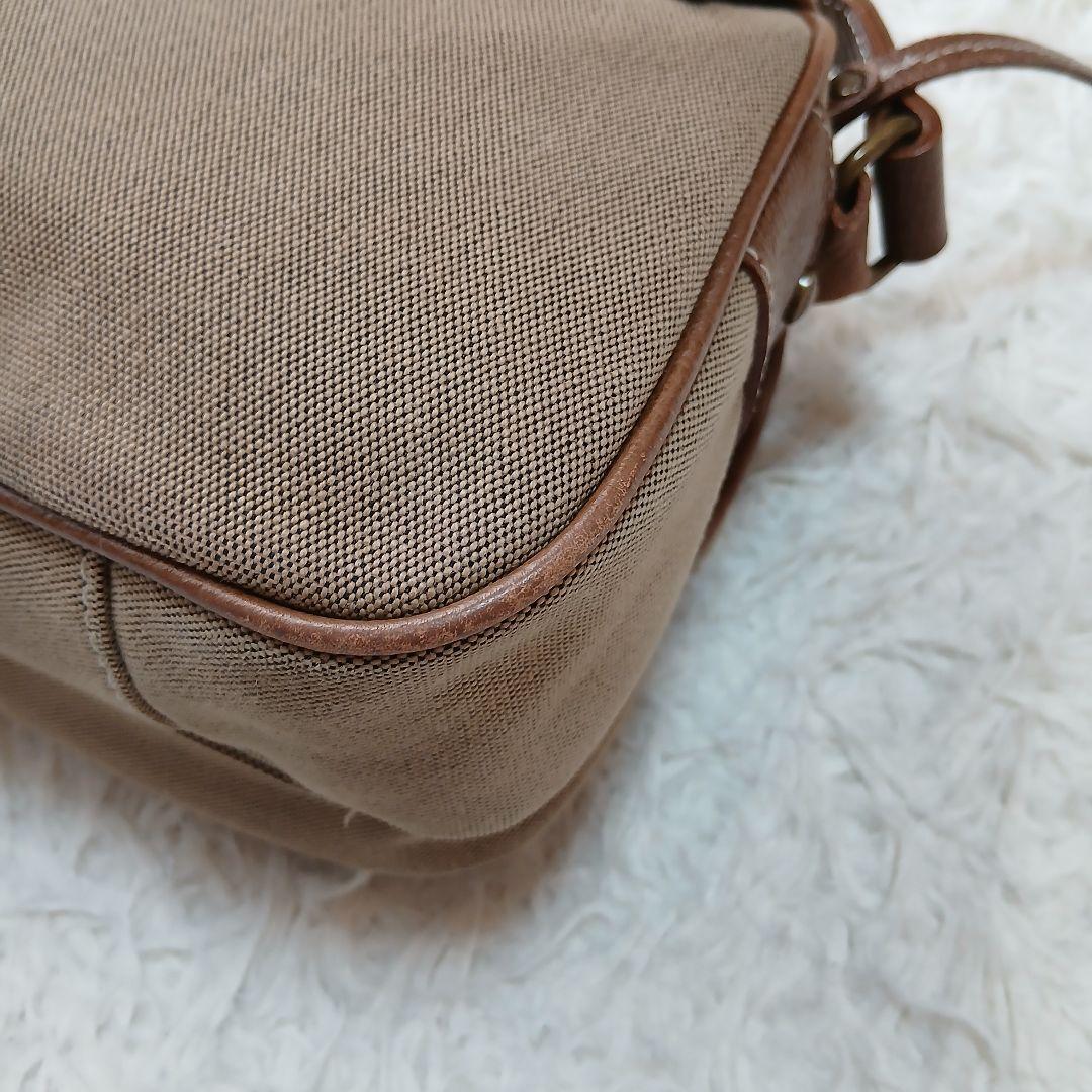 【BURBERRY BLUE LABEL】キャンバス ショルダーバッグ ロゴ刺繍