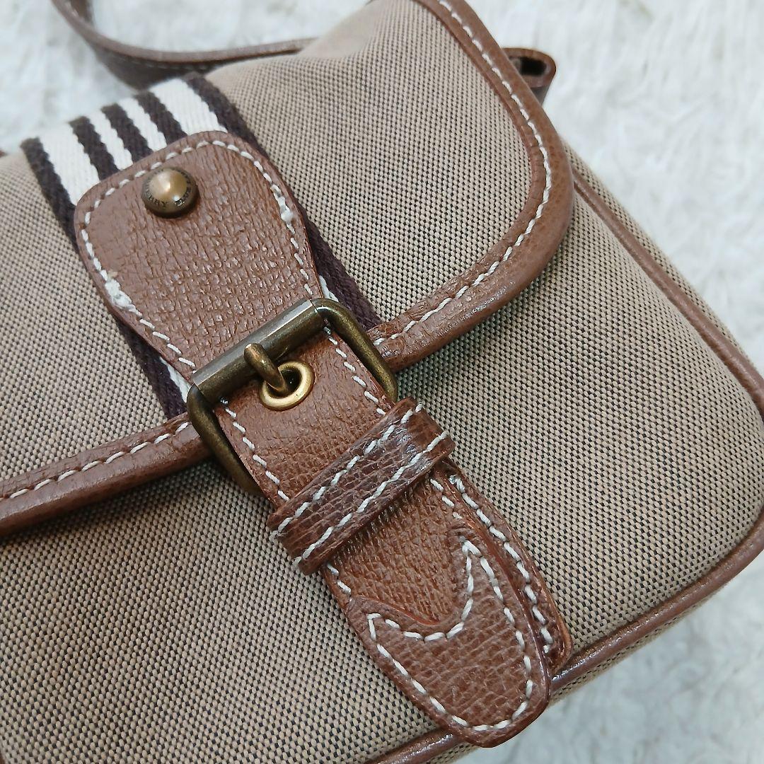 【BURBERRY BLUE LABEL】キャンバス ショルダーバッグ ロゴ刺繍