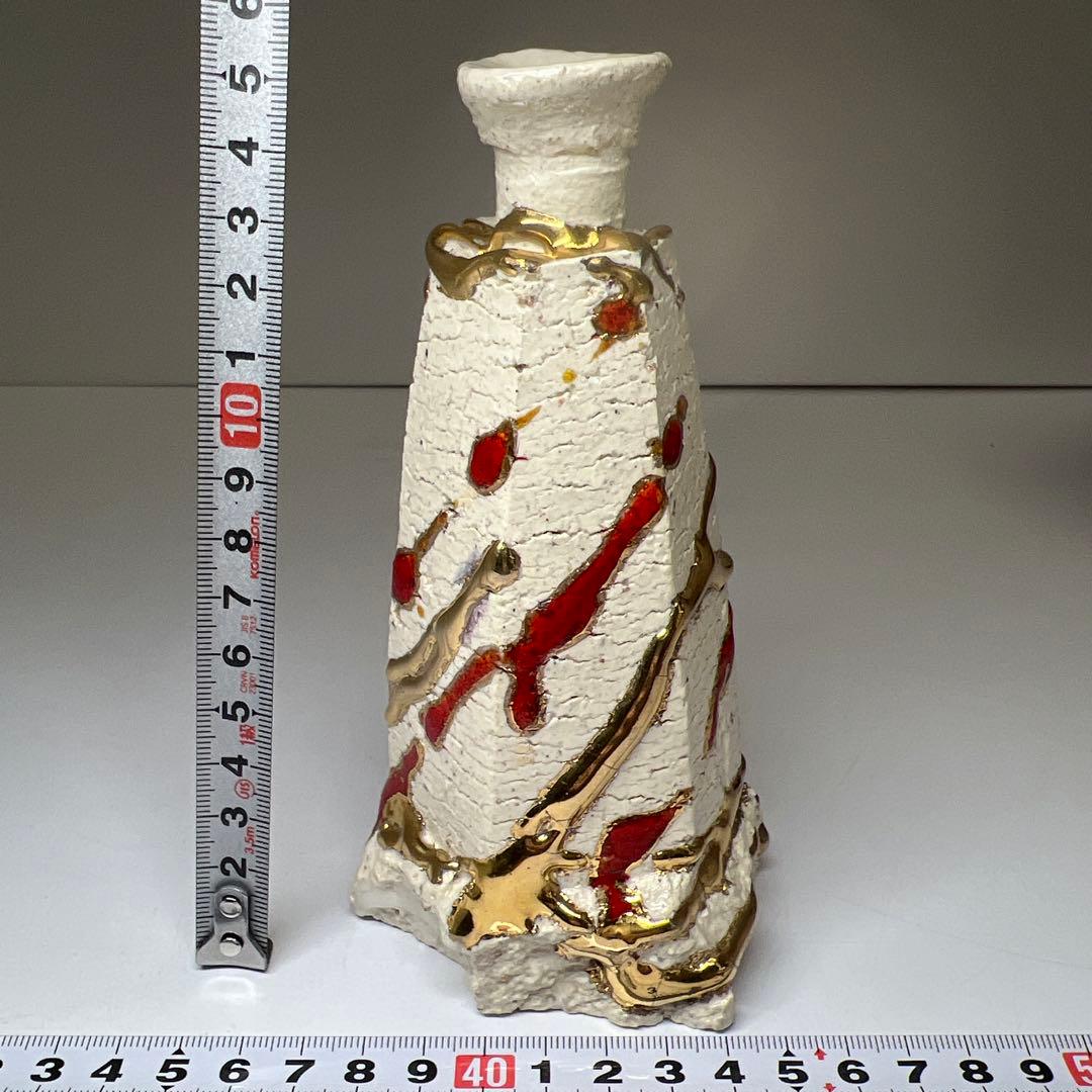 市川透　葉隠粉引徳利　共箱　高さ約15㎝　東Y7-1010☆2Fトヒカコ