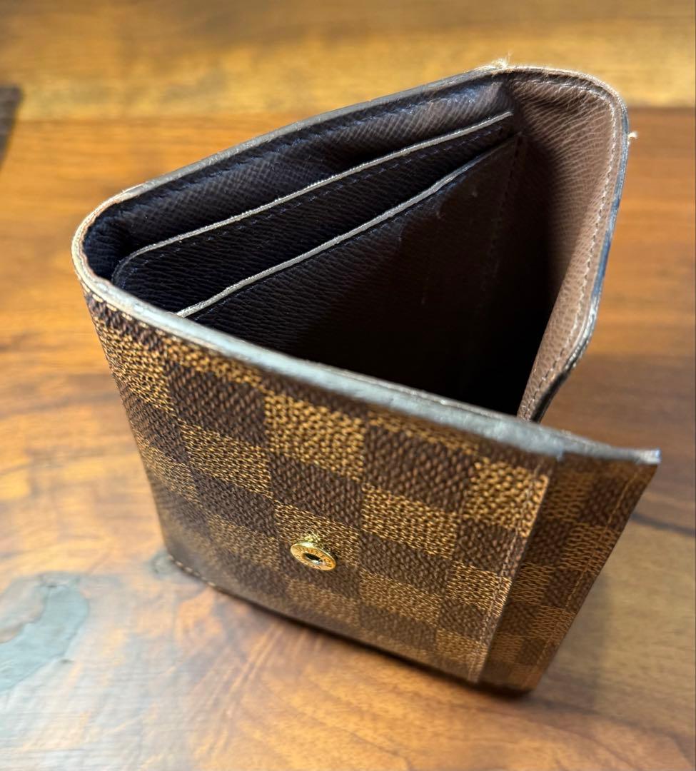 【値下げ美品】ルイヴィトン　財布　メンズ　レディース　ダミエ　三つ折り畳み財布