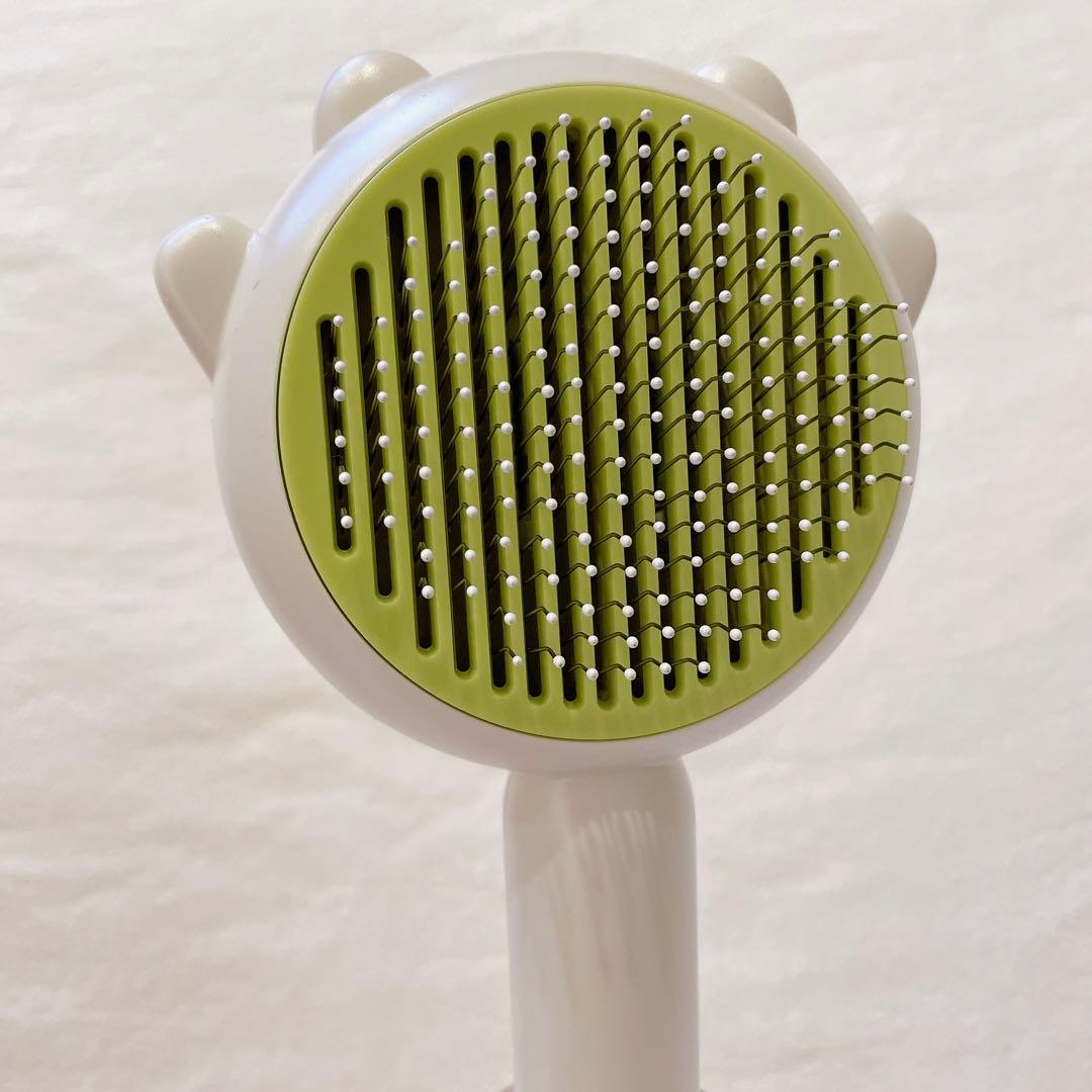 ペット用ブラシ 猫 犬 ペットコーム 抜け毛クリーナー くし グリーン 緑