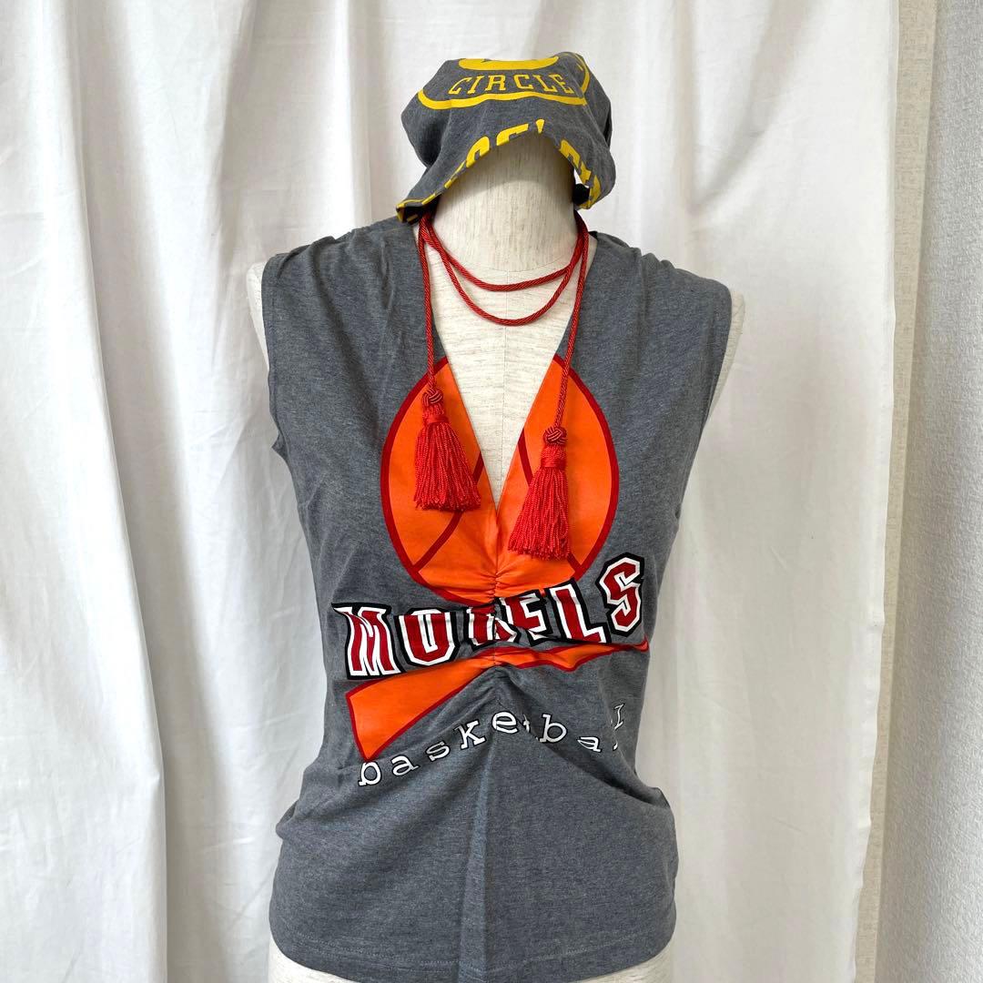 ドルチェ&ガッパーナ タンクトップ ターバン ヘアバンド付 グレー オレンジ