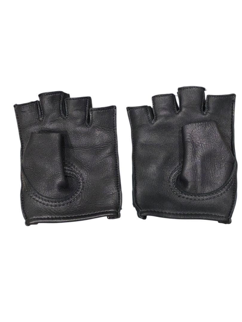 アメリカ製 チャーチル鹿革フィンガーレス半指グローブブラック 手袋黒