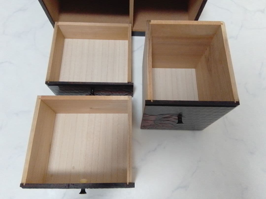 鎌倉彫 鏡台 三面鏡 木製 牡丹 アンティーク 昭和レトロ 和風 ドレッサー