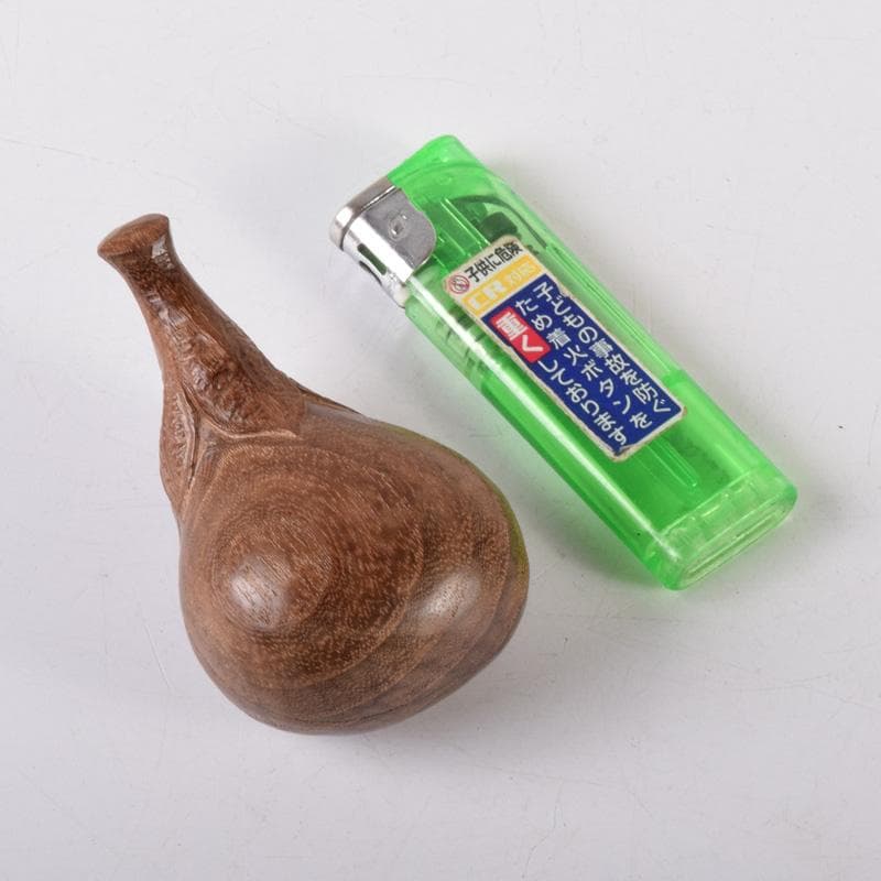 茶道具　祥桑軒　川本光春作　桑彫　茄子香合　竹田益州極め箱　V　7383