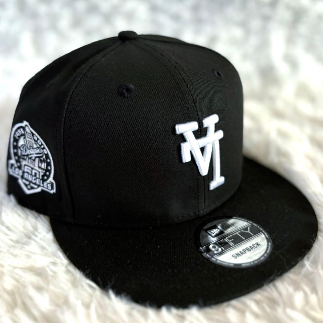 新品✨60周年記念・一点物‼️LAドジャース刺繍 キャップ 逆ロゴ