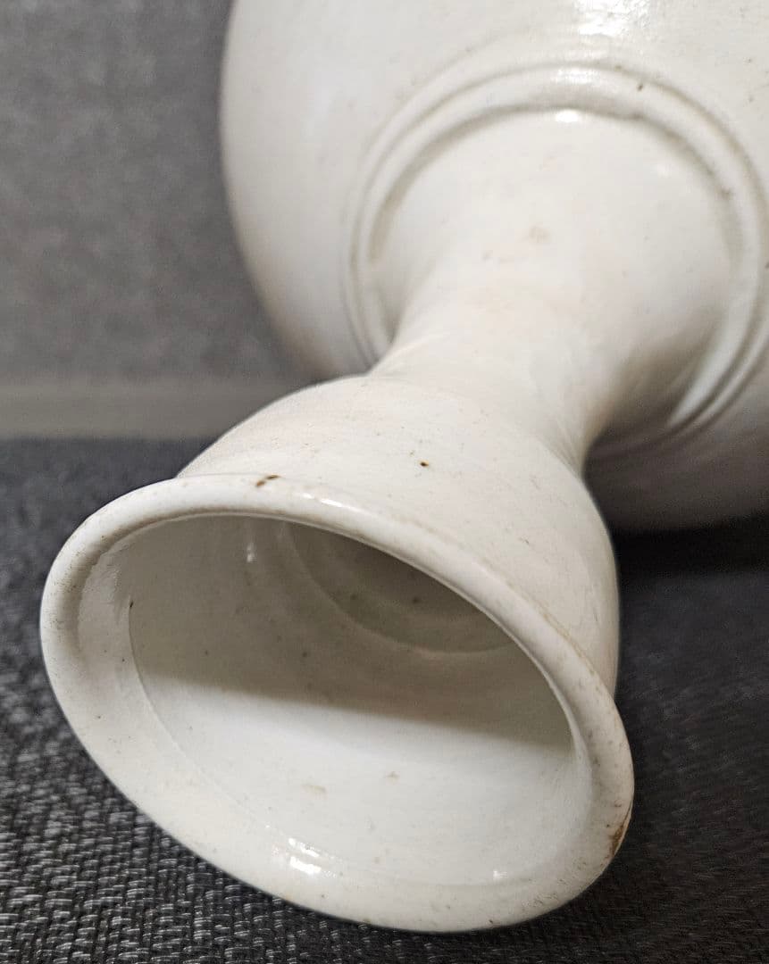 李氏朝鮮時代　朝鮮古美術　朝鮮古陶磁器　李朝白磁　高さ　28.2cm 広口　大壺