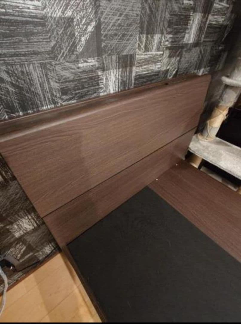 TAKUYAのシングルベッドフレーム ダークブラウン 引き出し収納 USB