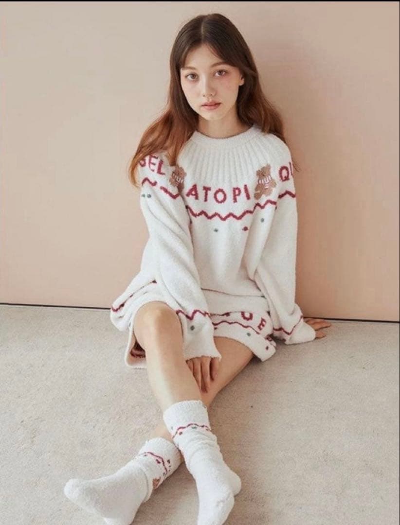 ジェラピケ上下【HOLIDAY】未使用ノルディックプルオーバー&ショートパンツ