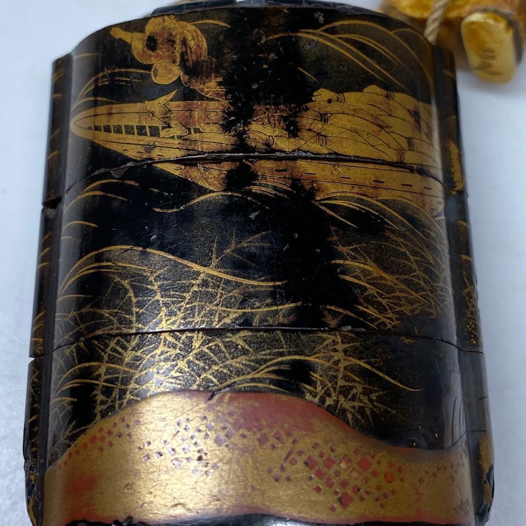 江戸時代　蒔絵印籠　箱付　トヒカル　58g 東N7-1026①