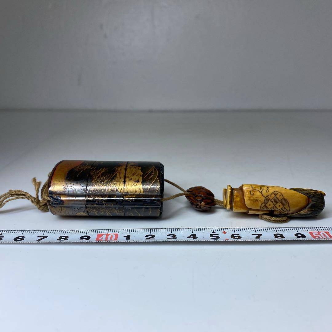 江戸時代 蒔絵印籠 箱付 トヒカル 58g 東N7-1026①