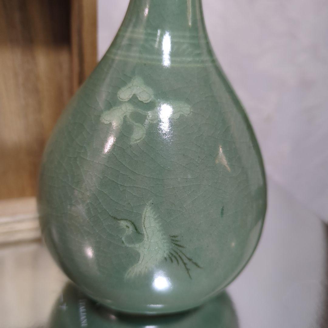 希少】申相浩 青磁花瓶 韓国人間国宝 釜谷陶房 花入 花器 共箱 新品