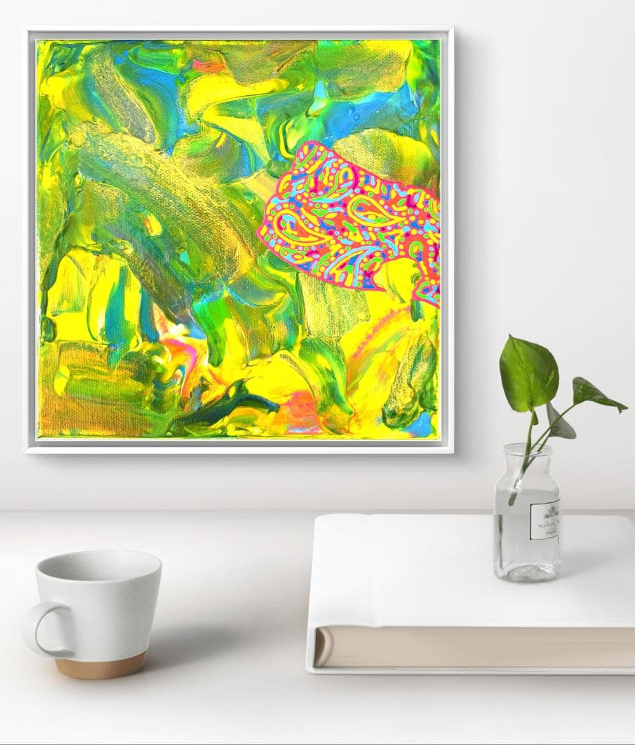 ティーンエイジ /テクスチャーアート 18×18㎝ S0 原画1点のみ モダン