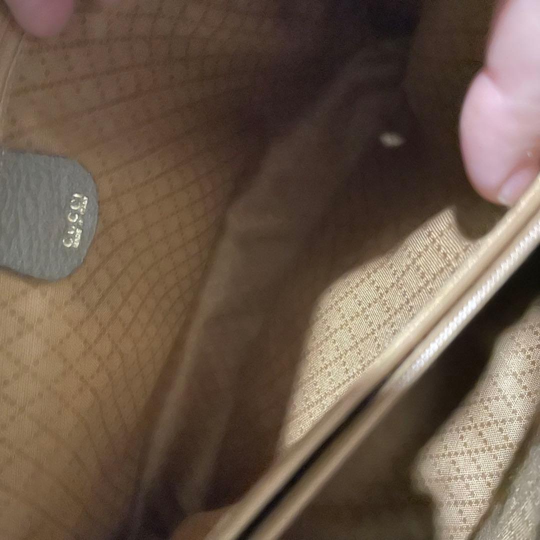 美品　GUCCI グッチ バンブー 2way ショルダーバッグ スエード カーキ