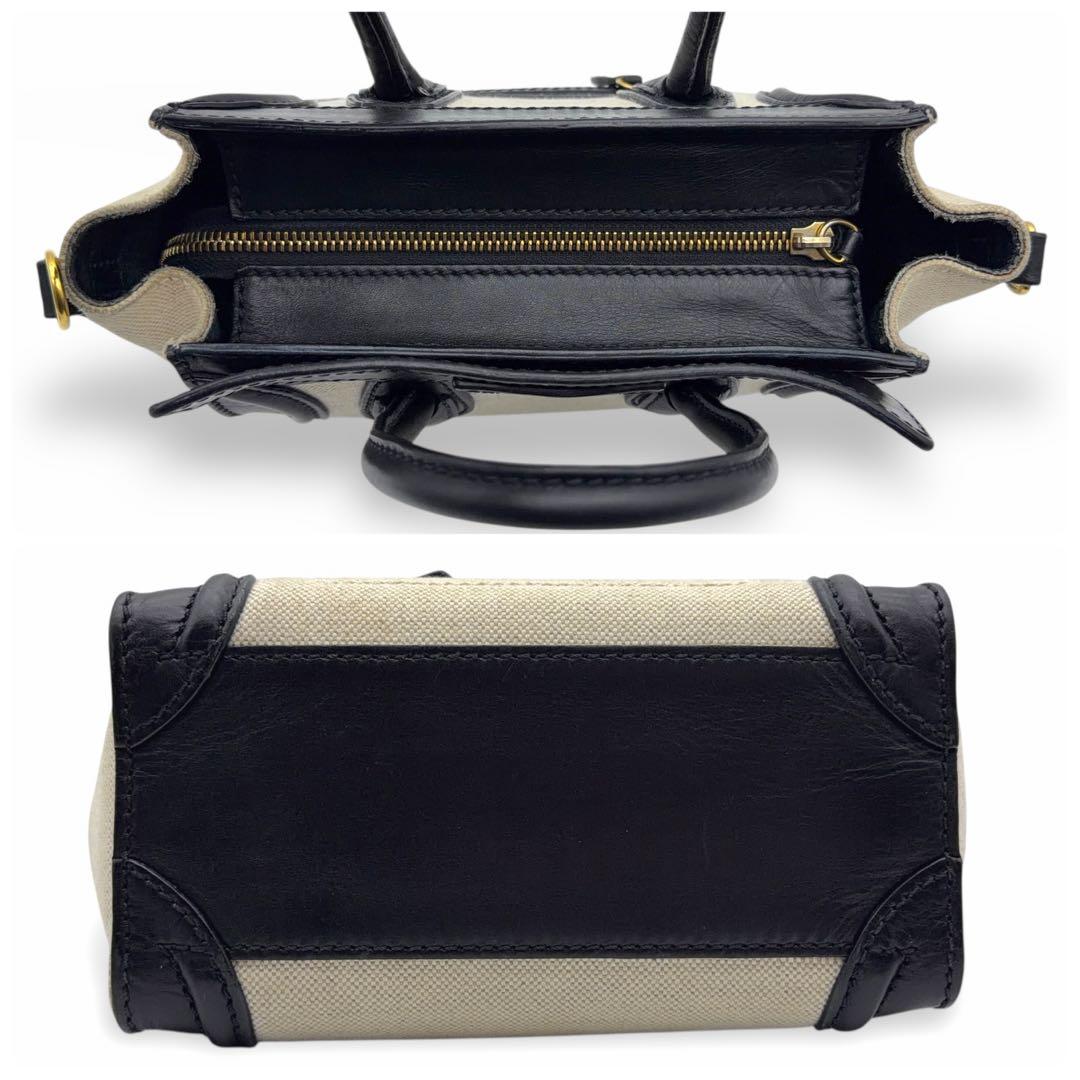 【美品】セリーヌ ラゲージ ナノショッパー ブラック ハンドバッグ ２WAY