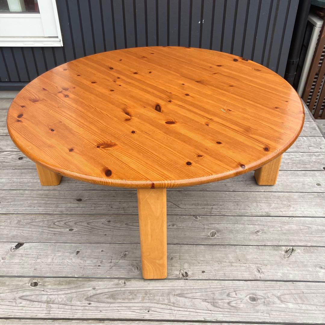 木製 折りたたみ ちゃぶ台 直径88cm 円卓 丸テーブル 座卓 昭和レトロ