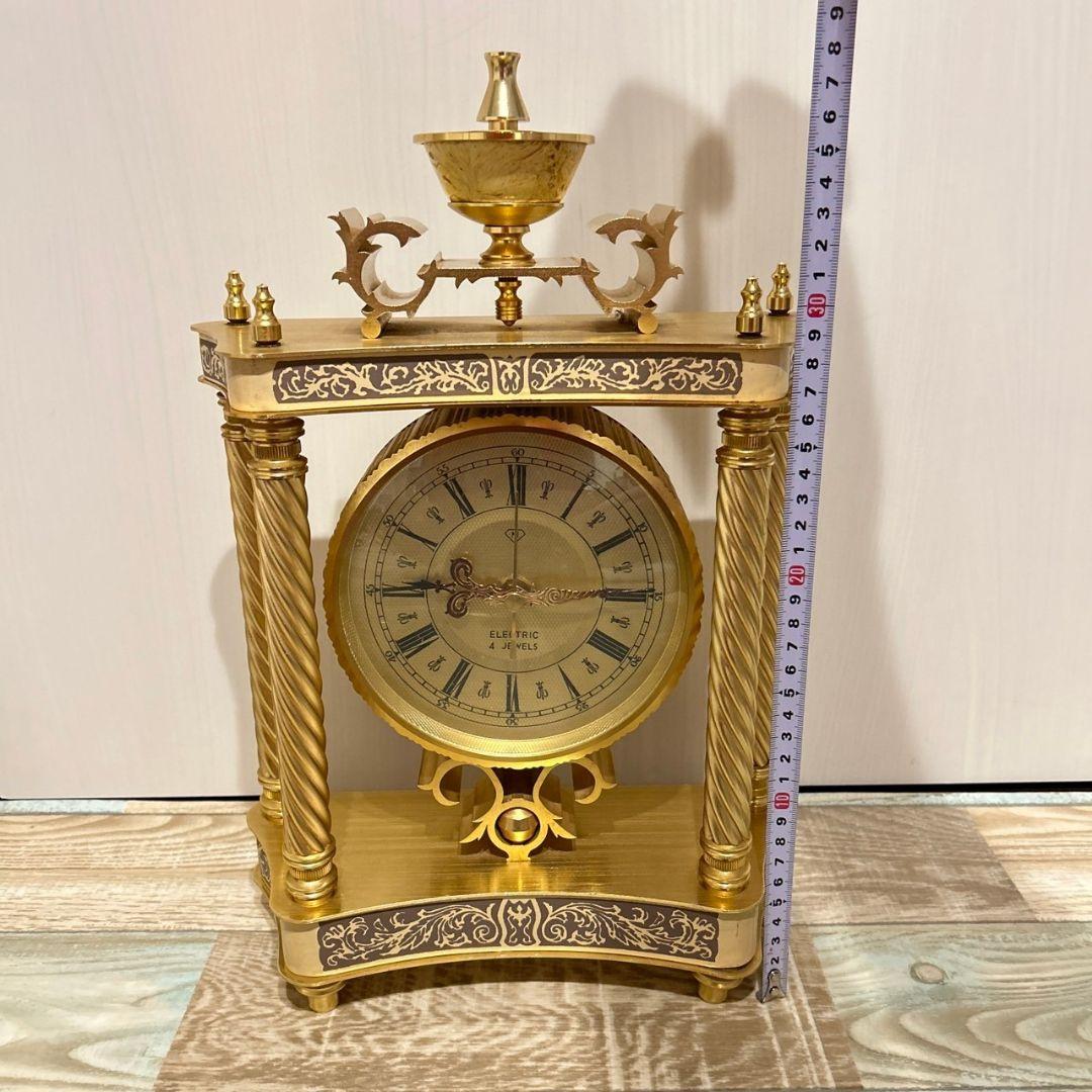 希少 日本美術時計 Nマーク 置き時計 ELECTRIC 4 JEWELS 金色 - メルカリ