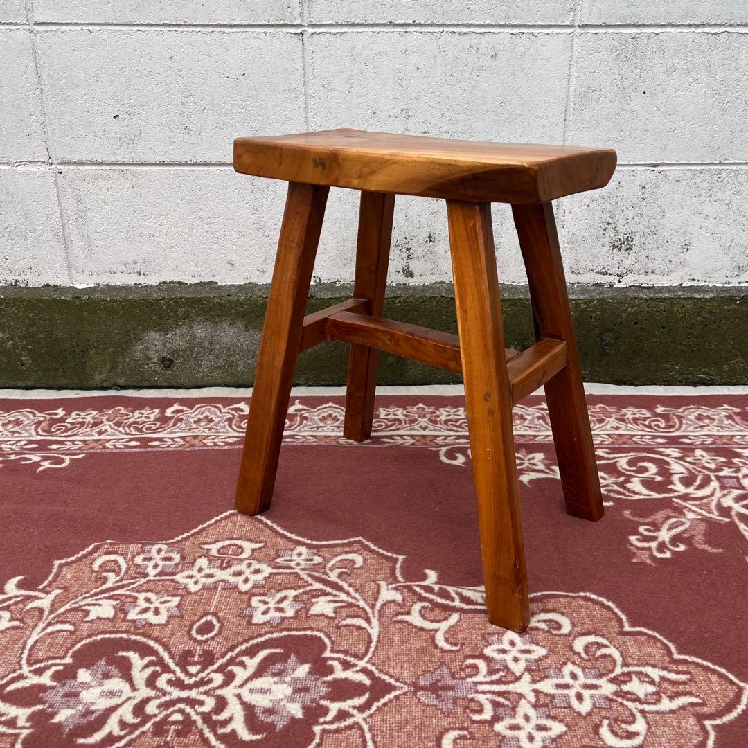 高品質 チーク材 木製無垢材◾️木製フレーム スツール 椅子 飾り台 木製家具