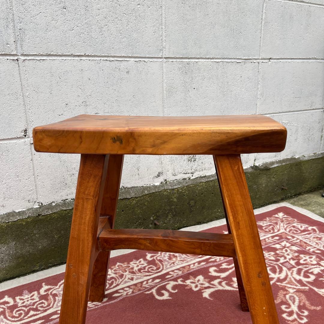 高品質 チーク材 木製無垢材◾️木製フレーム スツール 椅子 飾り台 木製家具