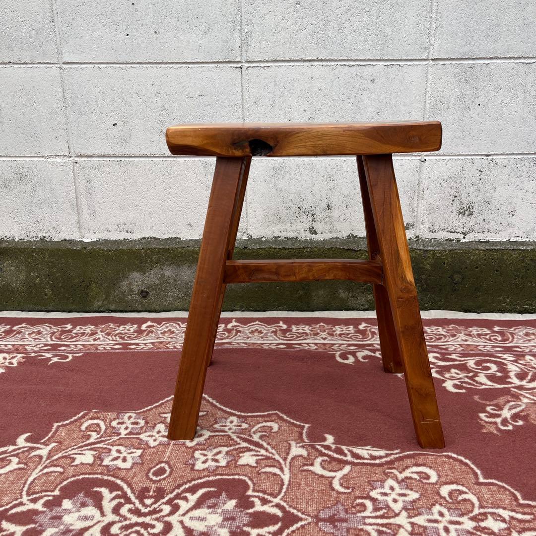 高品質 チーク材 木製無垢材◾️木製フレーム スツール 椅子 飾り台 木製家具