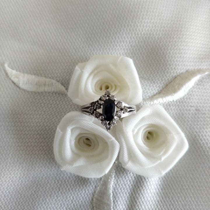 アンティークリング⭐︎プラチナ900サファイヤダイヤリング⭐︎11号