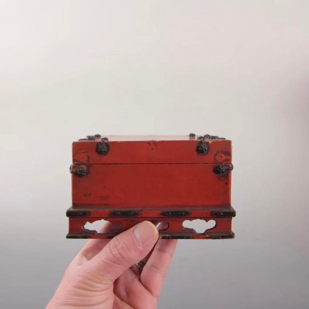 朱塗り 脚付 蓋物 古美術 古道具 アンティーク 漆器