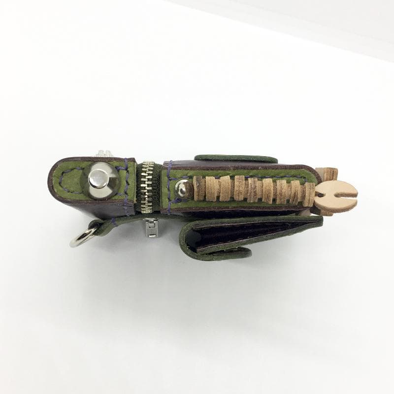 【本革】ケース 小物入れ あずき色 ロボット レザー ハンドメイド