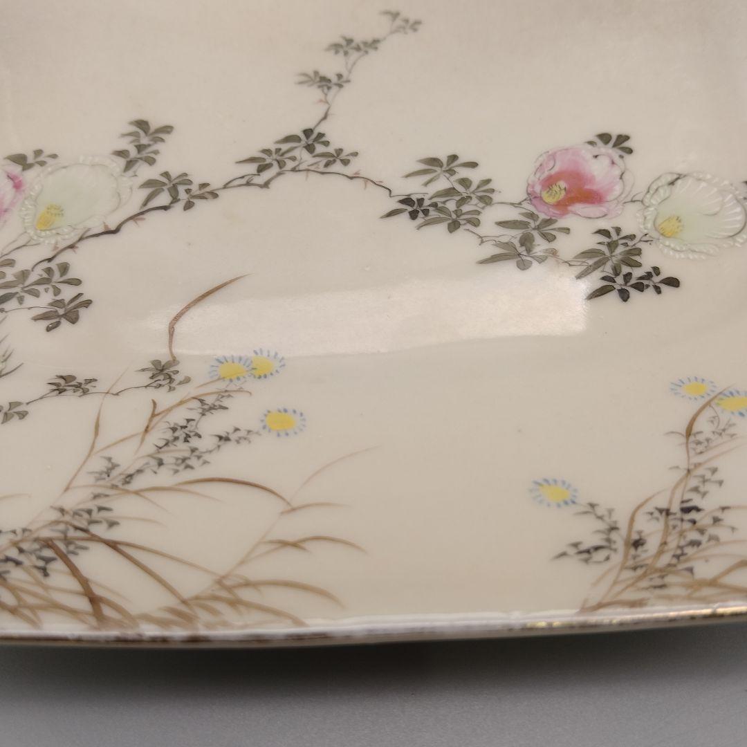 明治時代 輸出品 里帰り 横浜焼 白鷺 オールドニッポン 皿 骨董
