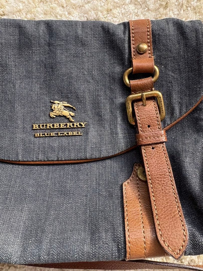 BURBERRY LONDON BLUE LABEL デニム地　タッセル　バッグ