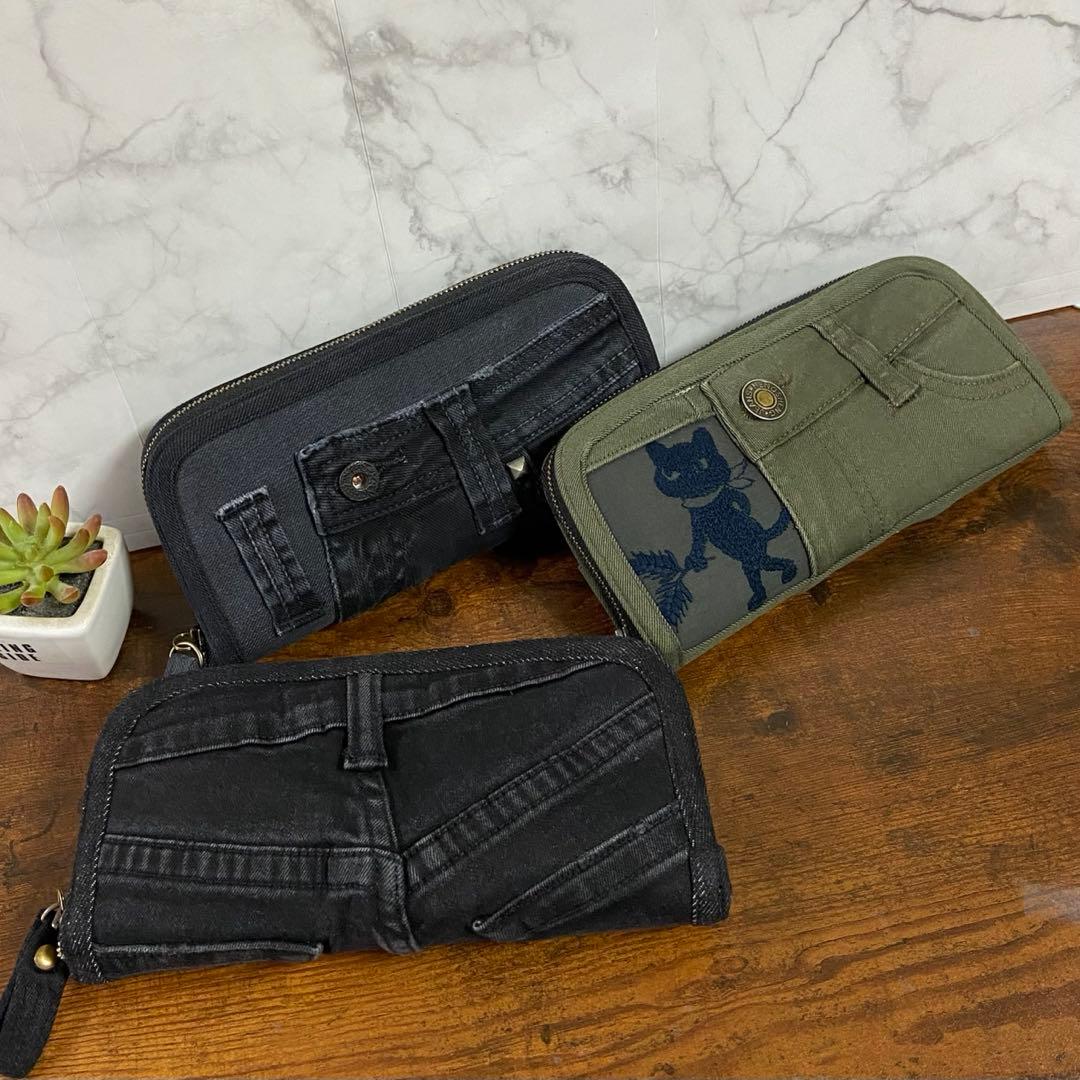 専用*No.26 デニムリメイク【ラウンドファスナー長財布】ハンドメイド
