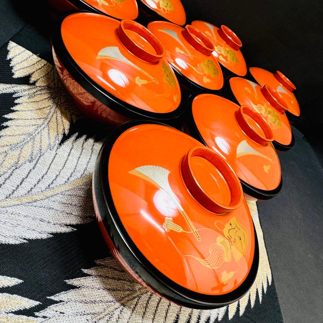 漆器 輪島塗 金蒔絵 木製 蓋付椀 お煮物椀 吸物椀 10