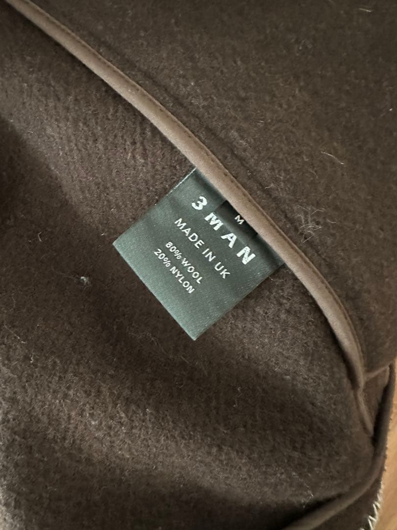 3man/M/ウール/スリーマン/ブラウン/茶/ブランケットジャケット