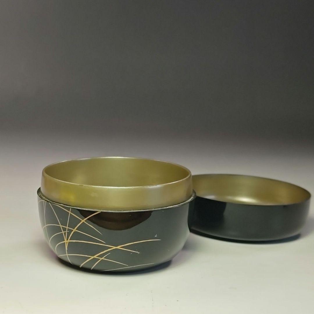 イ779 棗『新井司峰作』『銀時 武蔵野蒔絵 平棗 共箱』茶器 茶入