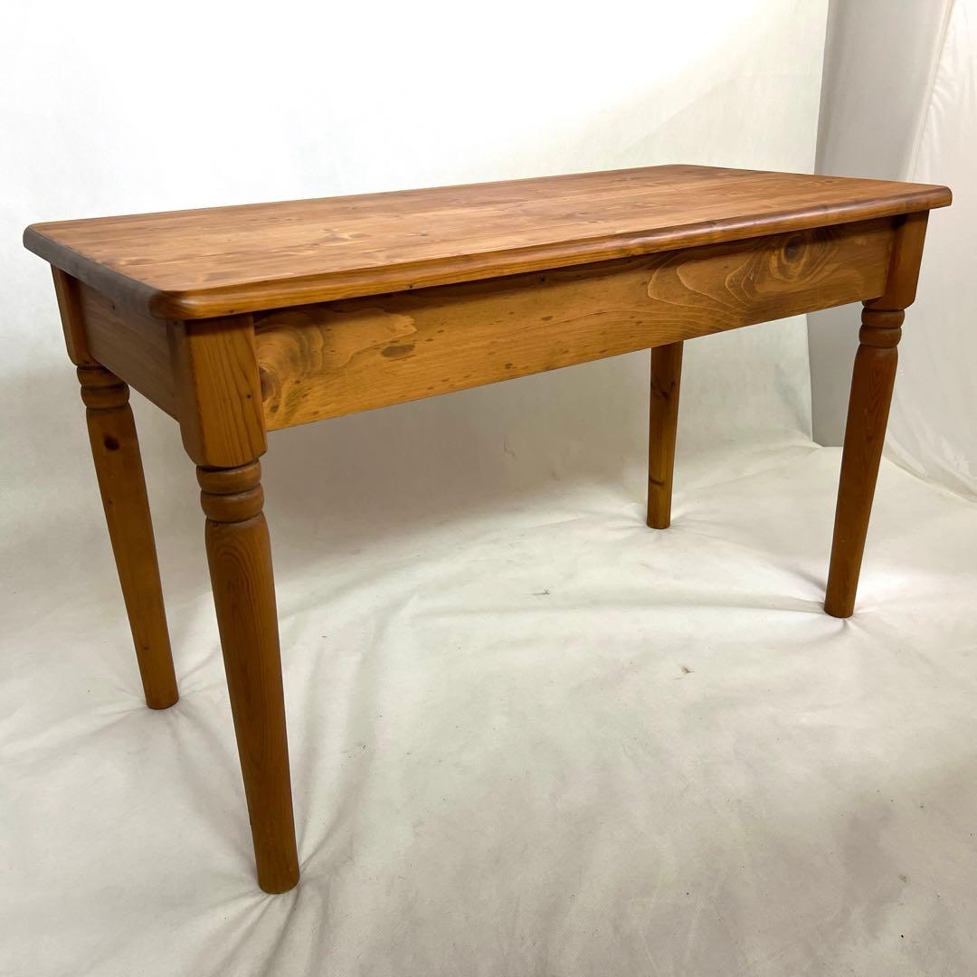 パイン材デスク・横幅120cm・作業台 引き出し付きテーブル・無垢材造り