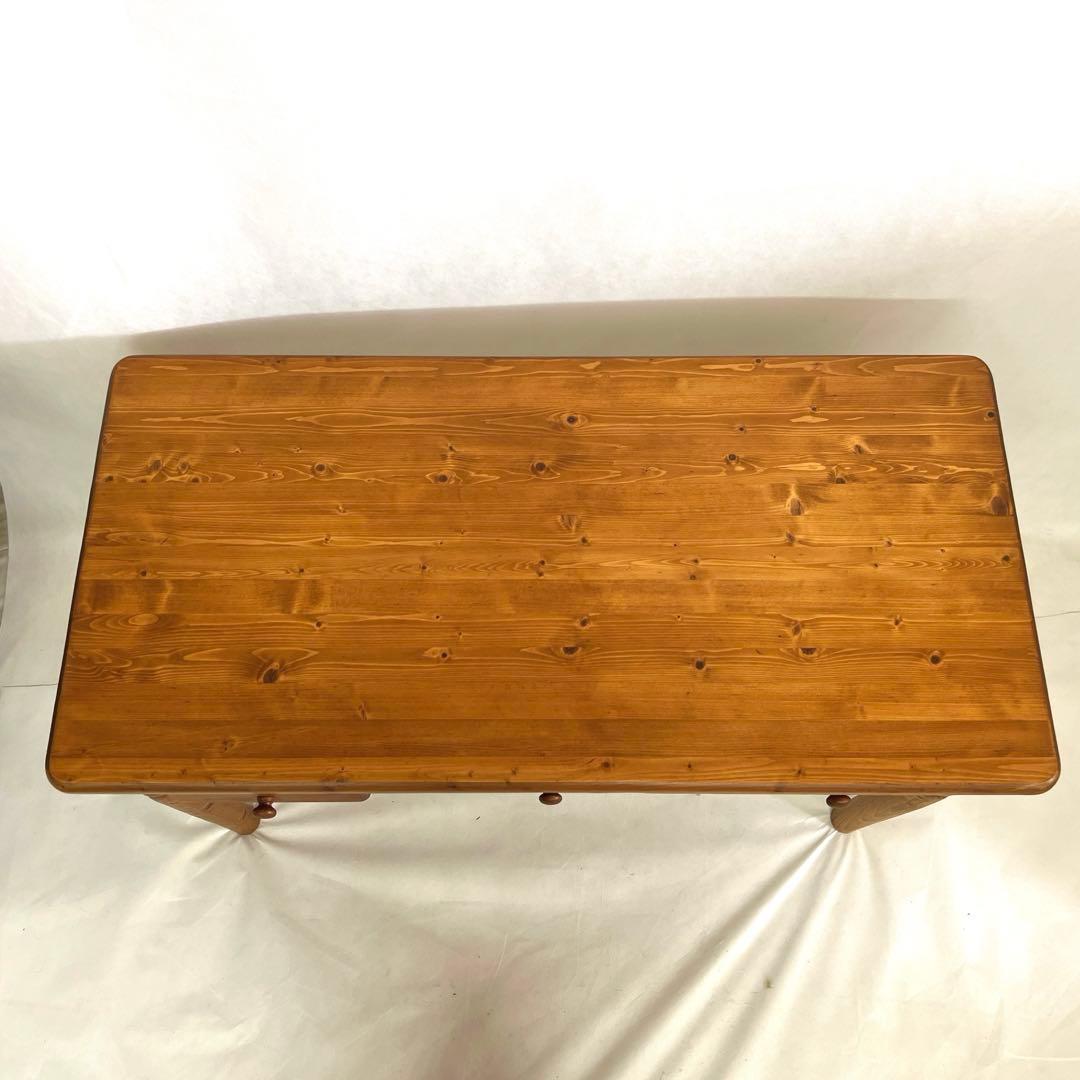 パイン材デスク・横幅120cm・作業台 引き出し付きテーブル・無垢材造り