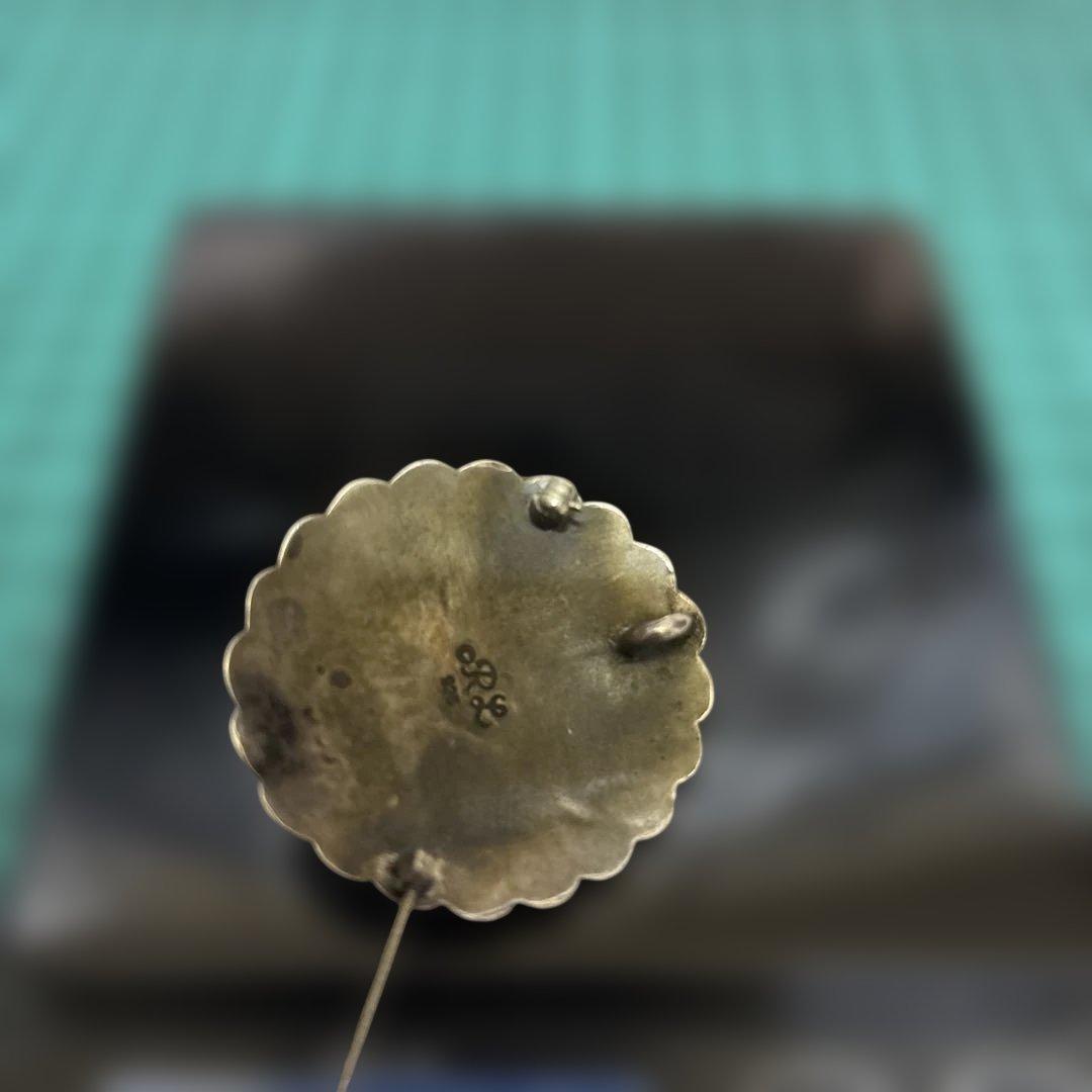 イ*ム様 ラルフローレン RL シルバー925 花型コンチョ グリーンストーン